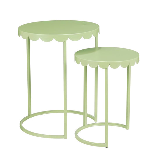 Daisy Bijzettafel Set van 2 H51 x Ø40 cm Metaal Mintgroen