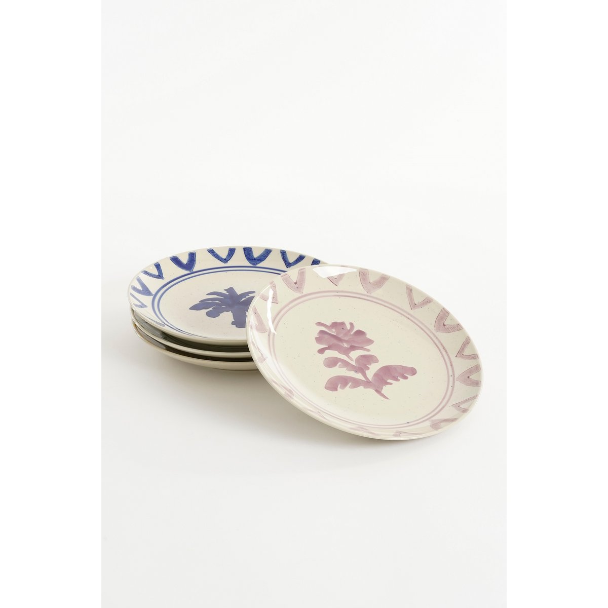 Granada Dinerbord Set van 4 H3 x Ø25 cm Steengoed Groen, Blauw, Geel, Lila