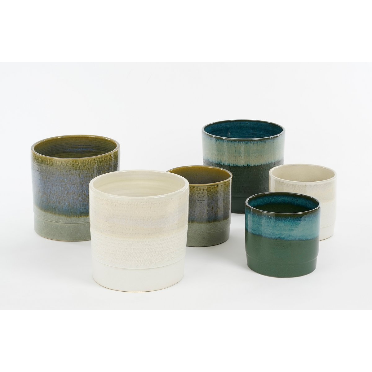 Eden Bloempot H24 x Ø26 cm Terracotta Donkerblauw