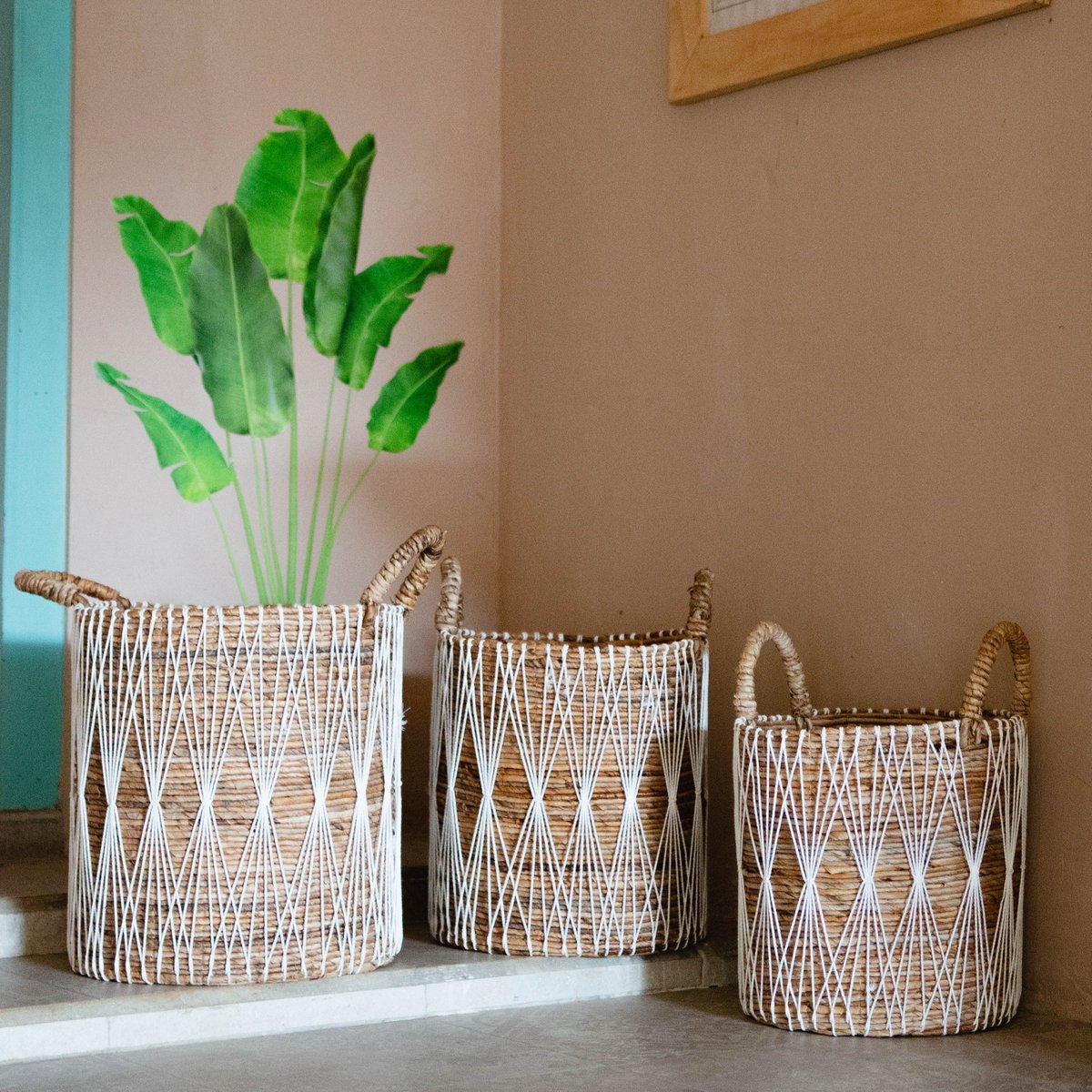 Aurum Boho Opbergmand | Plantenmand gemaakt van bananenvezel