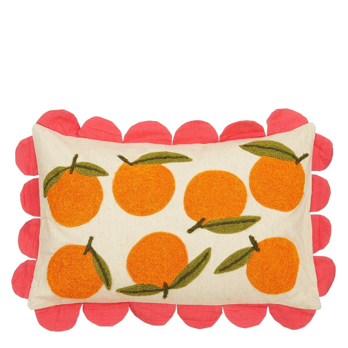 Fruitige Sierkussen L65 x B45 x H10 cm Katoen Oranje Roze