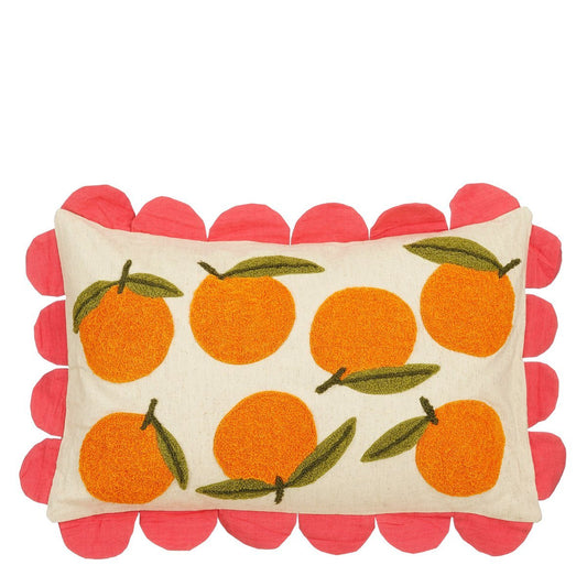 Fruitige Sierkussen L65 x B45 x H10 cm Katoen Oranje Roze