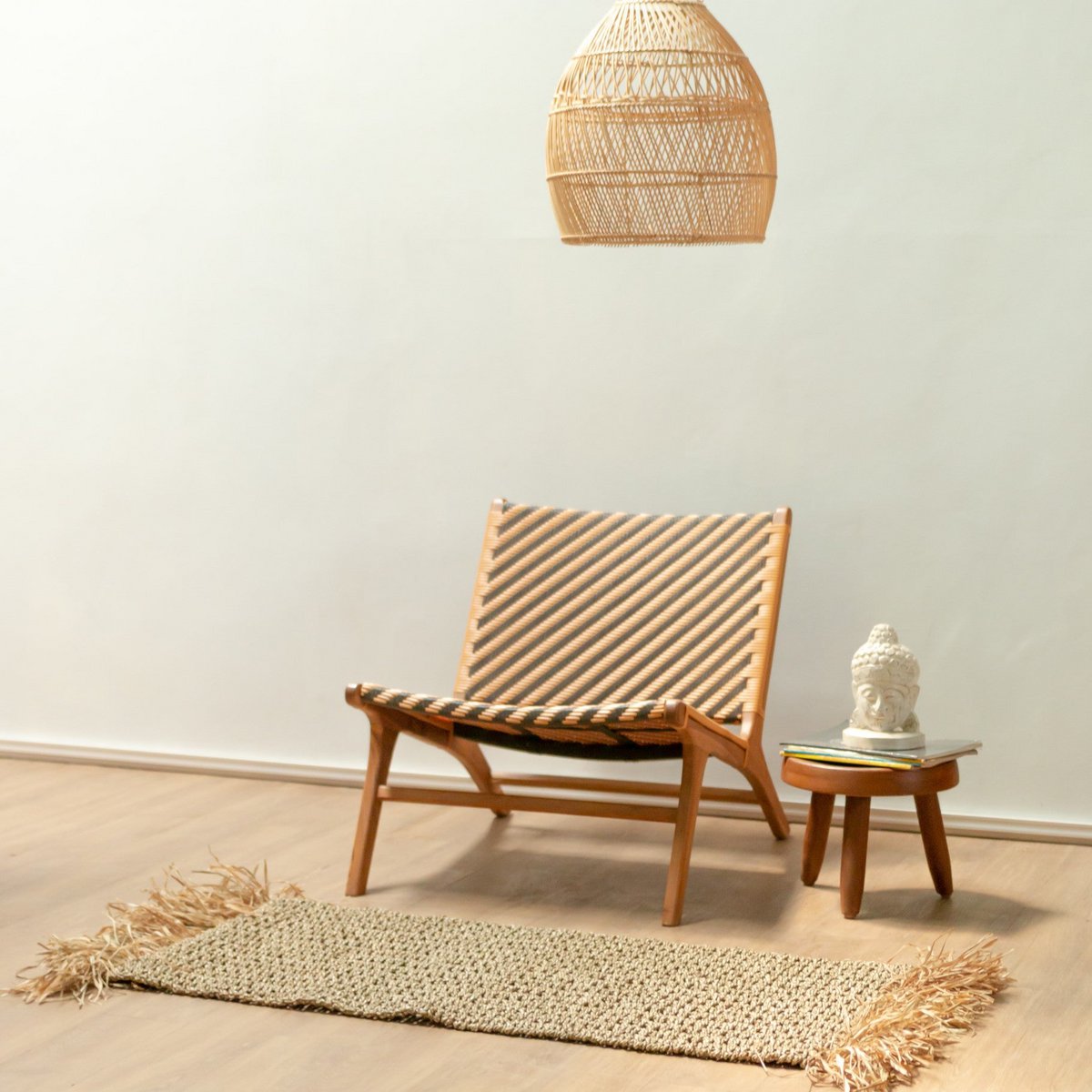 Rambutan Zeegras vloerkleed met kwastjes 120 x 60 cm