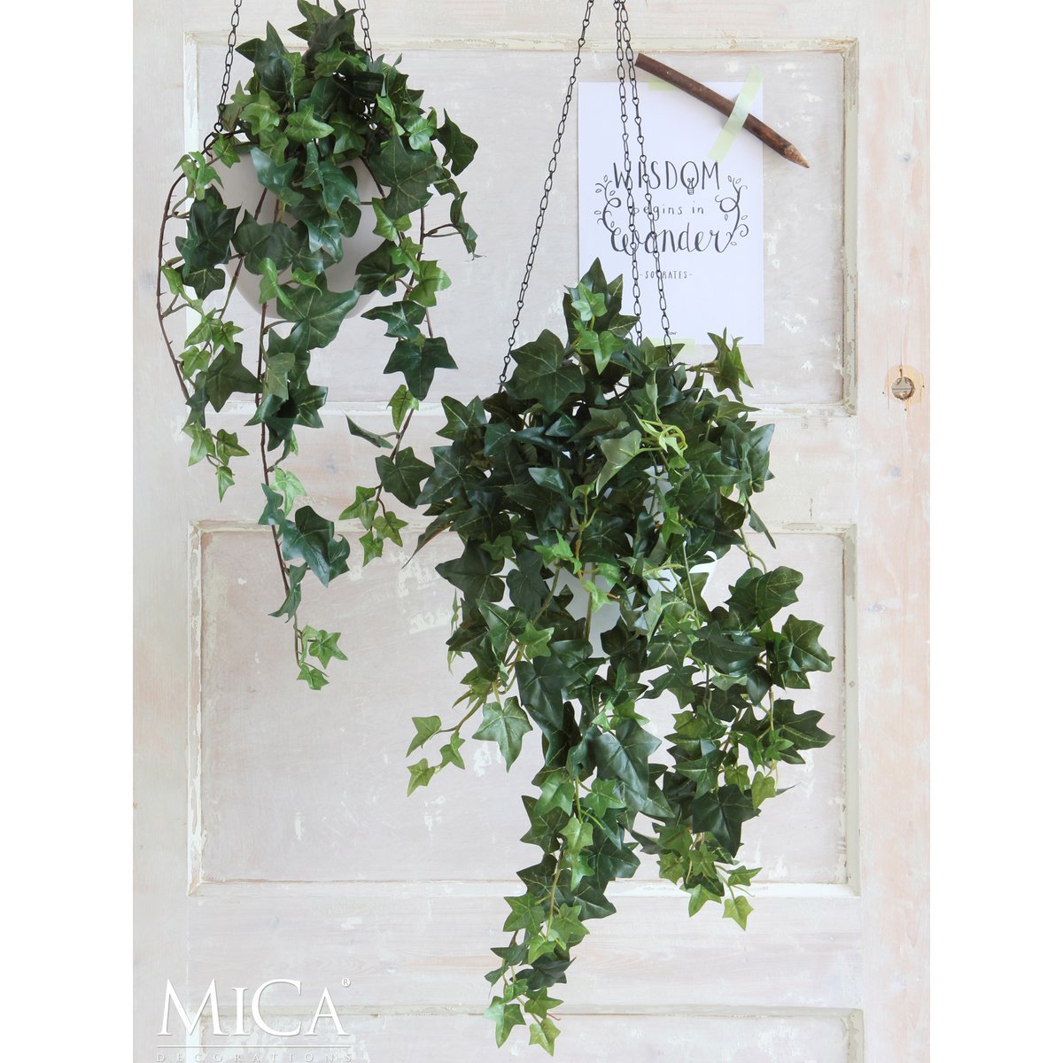 Hedera Kunst Hangplant H129 cm Groen Bont