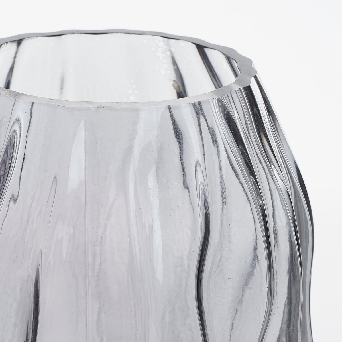 Elien Structuur Vaas Glas Bruin