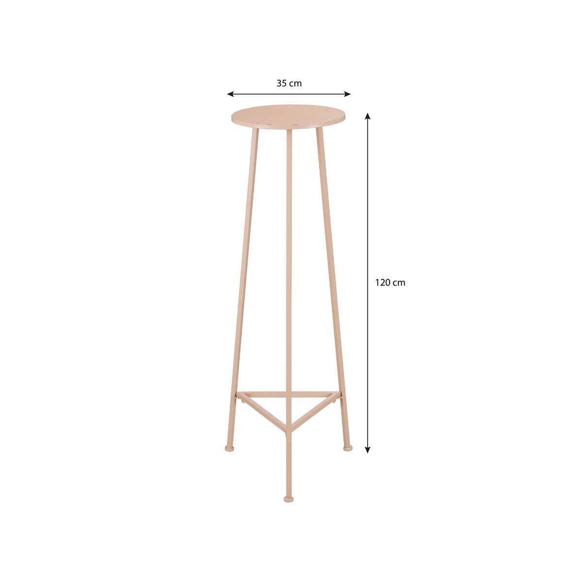 Alice Plantentafel H120 x Ø35 cm Metaal Lichtroze