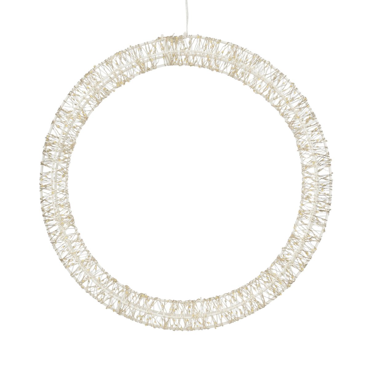 Cirkel met warm witte LED Lampjes Ø36 cm metaal wit Kerstverlichting