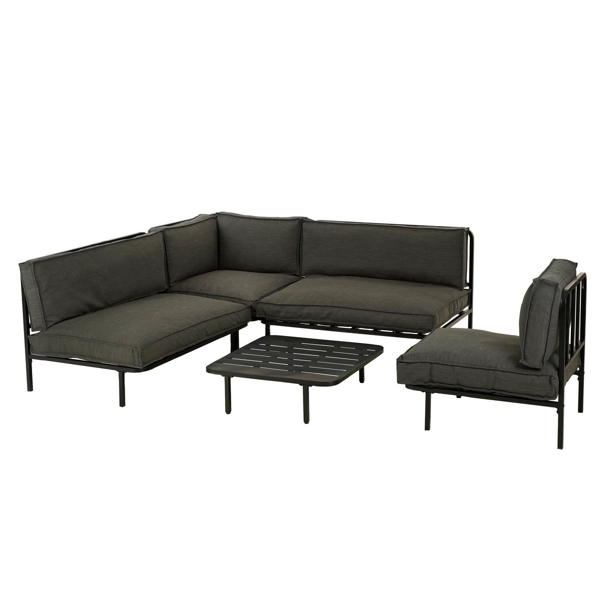 Rome Loungebank L122 x B83 x H78 cm Metaal Zwart
