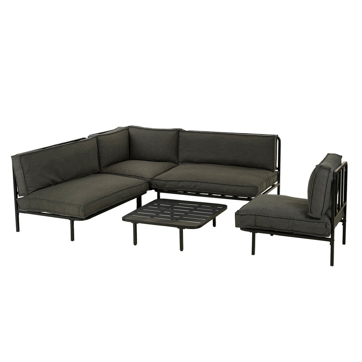 Rome Loungestoel L62 x B83 x H78 cm Metaal Zwart