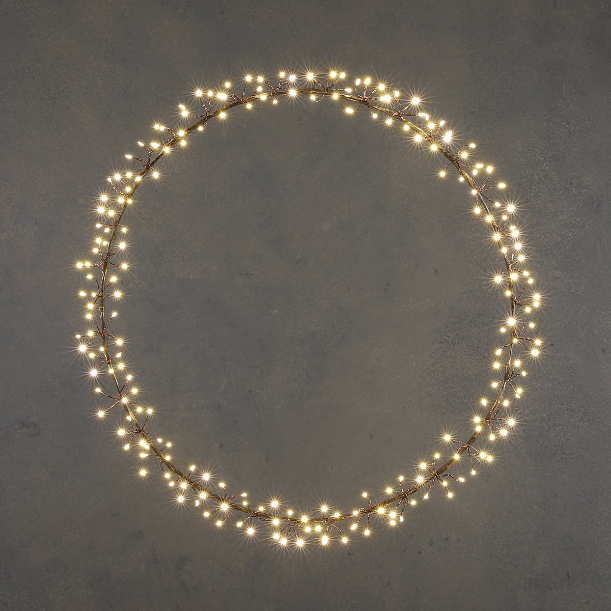Lichtkrans met warm witte LED Verlichting Ø50 cm Zwart Kerstverlichting