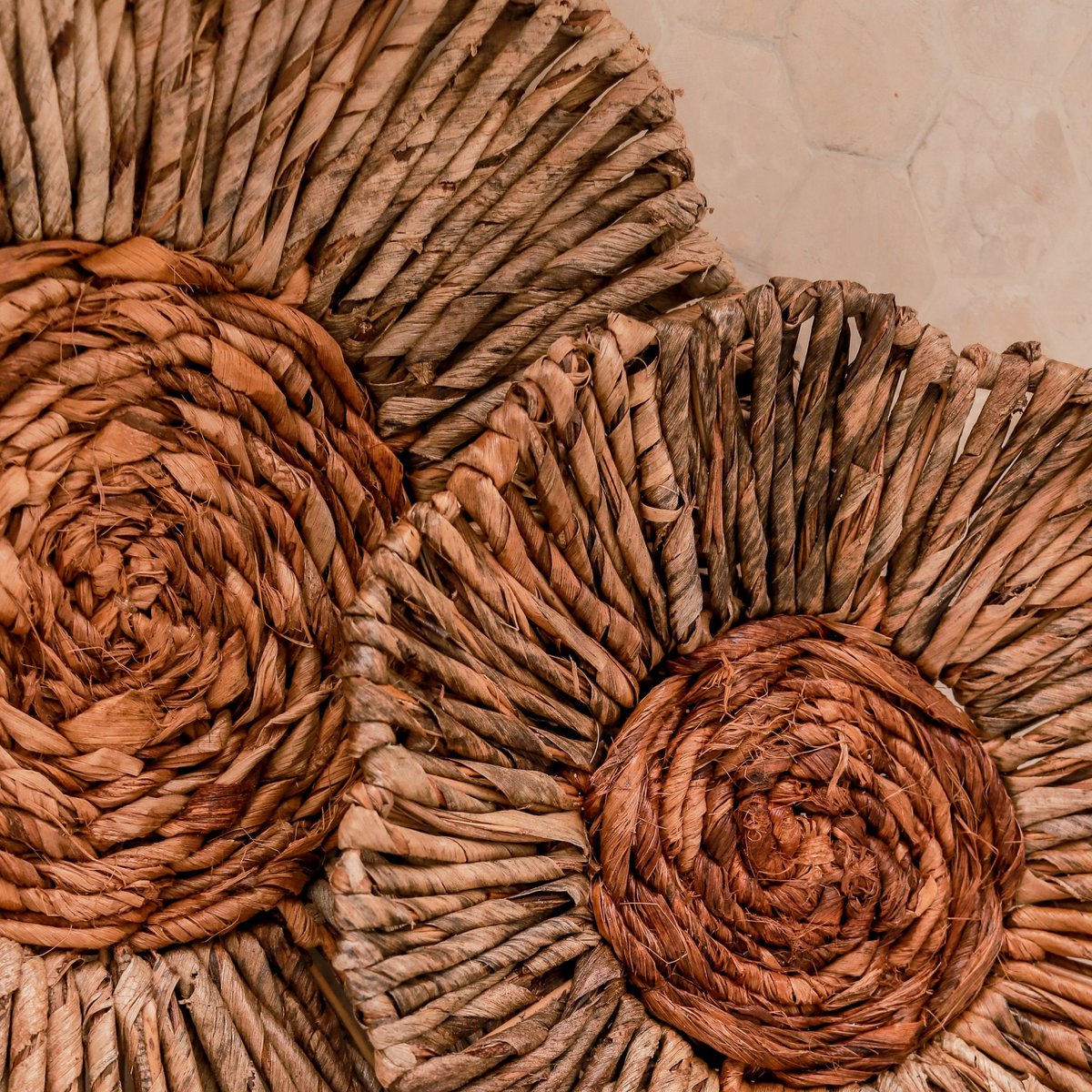 Bali Wanddecor | Decoratieve Schaal van Bananenvezel 2 maten