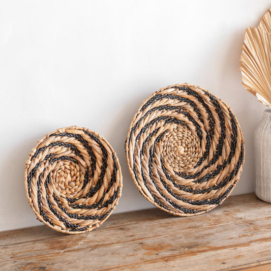 Biasa Ronde wandmand of decoratieve schaal van waterhyacint 2 maten