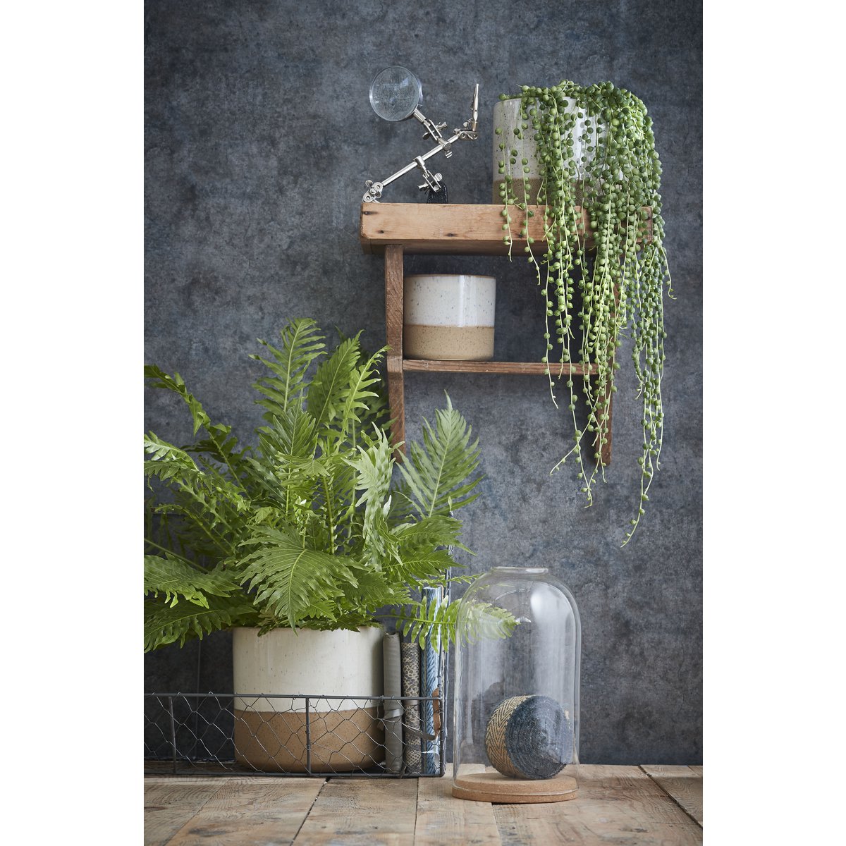 Azzura Bloempot half Wit H18 x Ø21 cm