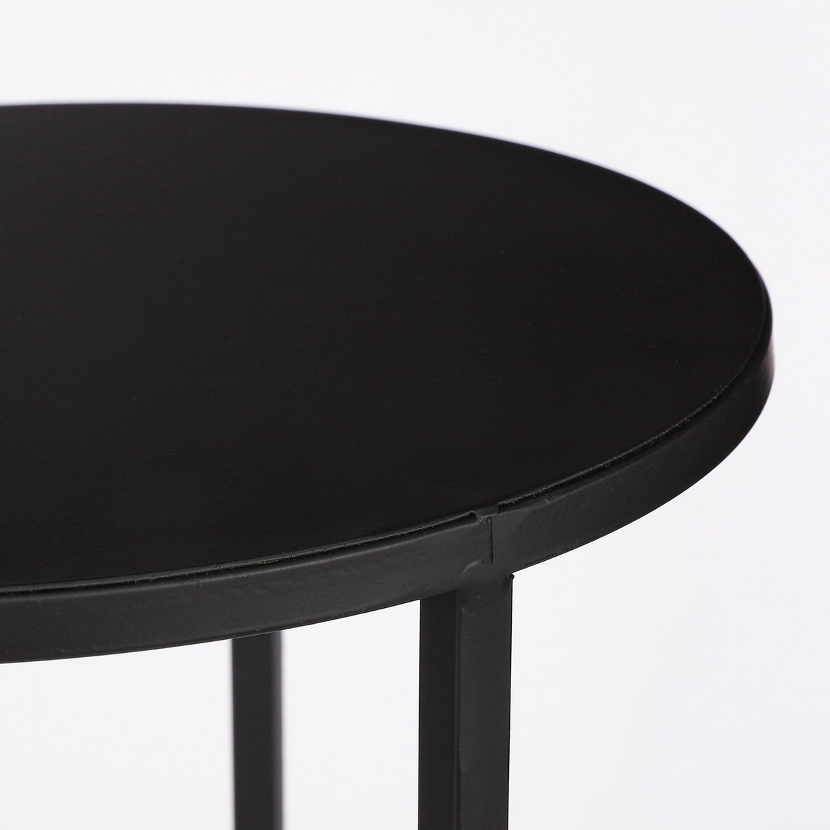 Quincy Bijzettafel Set van 3 H50 x Ø32 cm Metaal Zwart