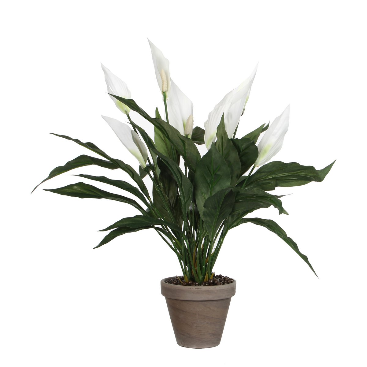 Spathiphyllum Kunstplant in Bloempot Stan H50 x Ø40 cm Wit
