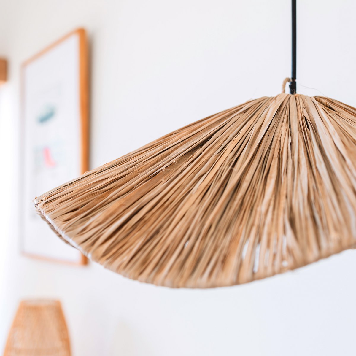 BOHO lampenkap grote raffia plafondlamp gemaakt van raffia Rasa Ø 53 cm