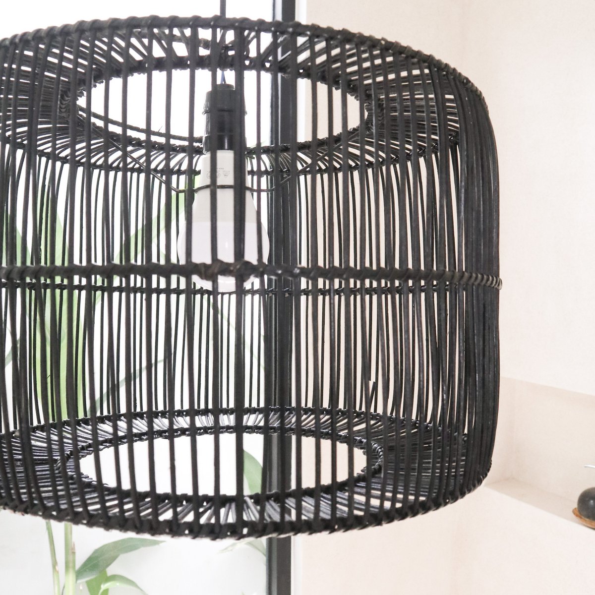 Zafira Zwarte Rotan Hanglamp Rotan 2 maten