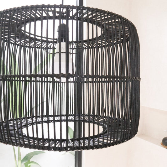 Zafira Zwarte Rotan Hanglamp Rotan 2 maten