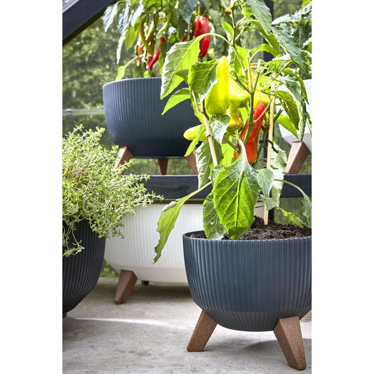 Celestia Bloempot Zwart op Poten H22 x Ø47 cm