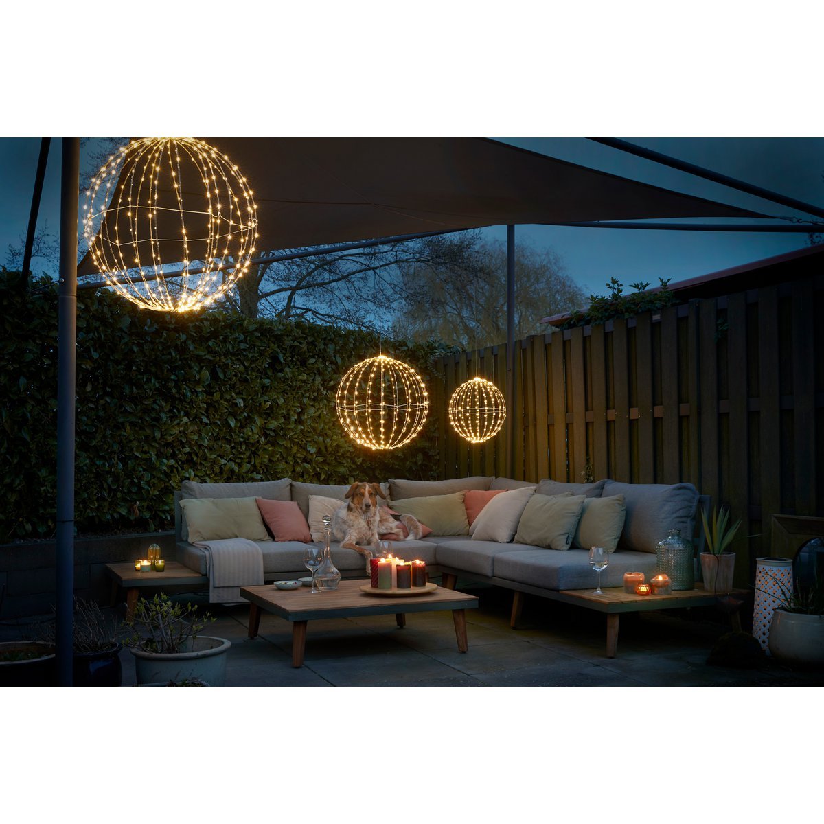 Klassieke Ronde Bal met Witte LED Lampjes Ø50 cm Zilver Kerstverlichting