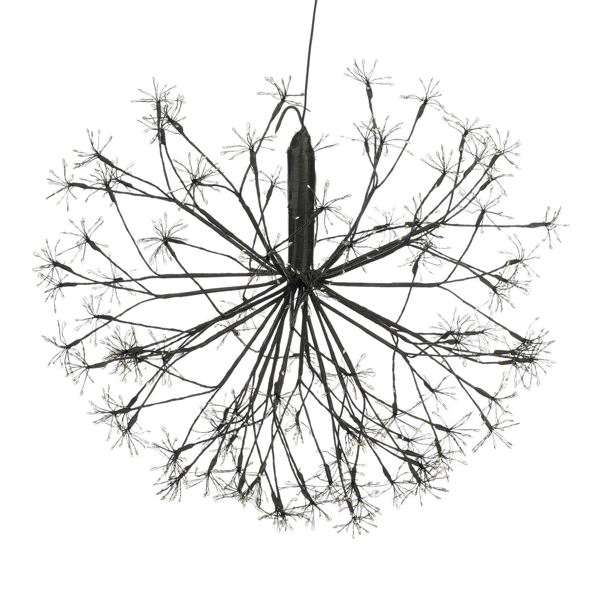 Ronde Bal met warm witte LED Lampjes Ø60 cm zwart Kerstverlichting