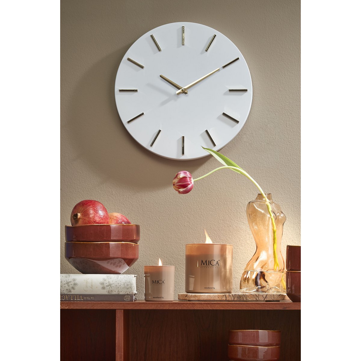 London Wandklok Ø36 cm Wit
