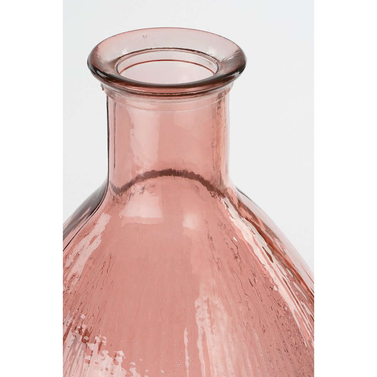 Structuur Fles Vaas H59 x Ø29 cm Gerecycled Glas Lichtroze