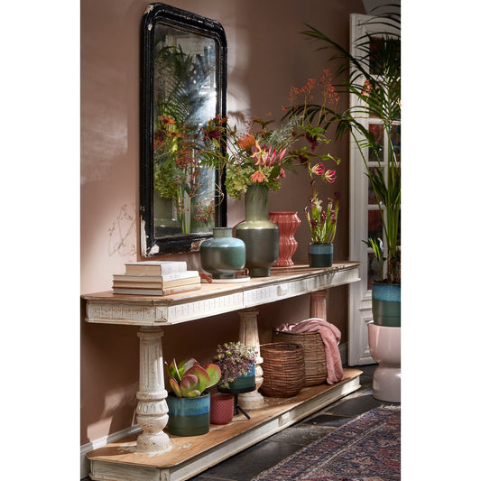 Eden Bloempot H20 x Ø22 cm Terracotta Donkergroen