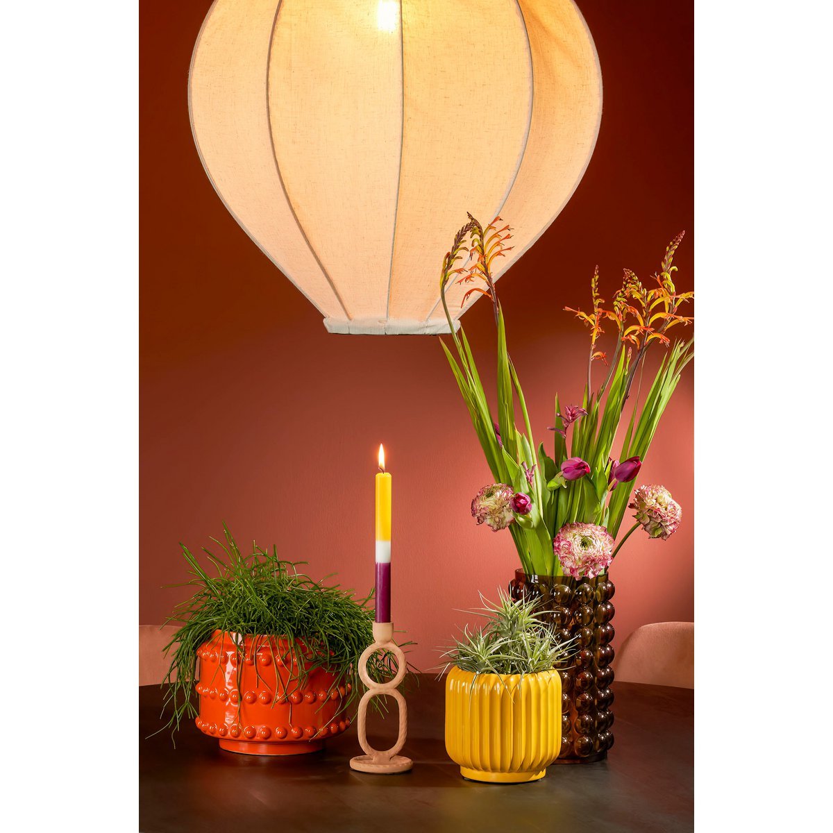 Brendon Bloempot H19 x Ø22 cm Keramiek Oranje