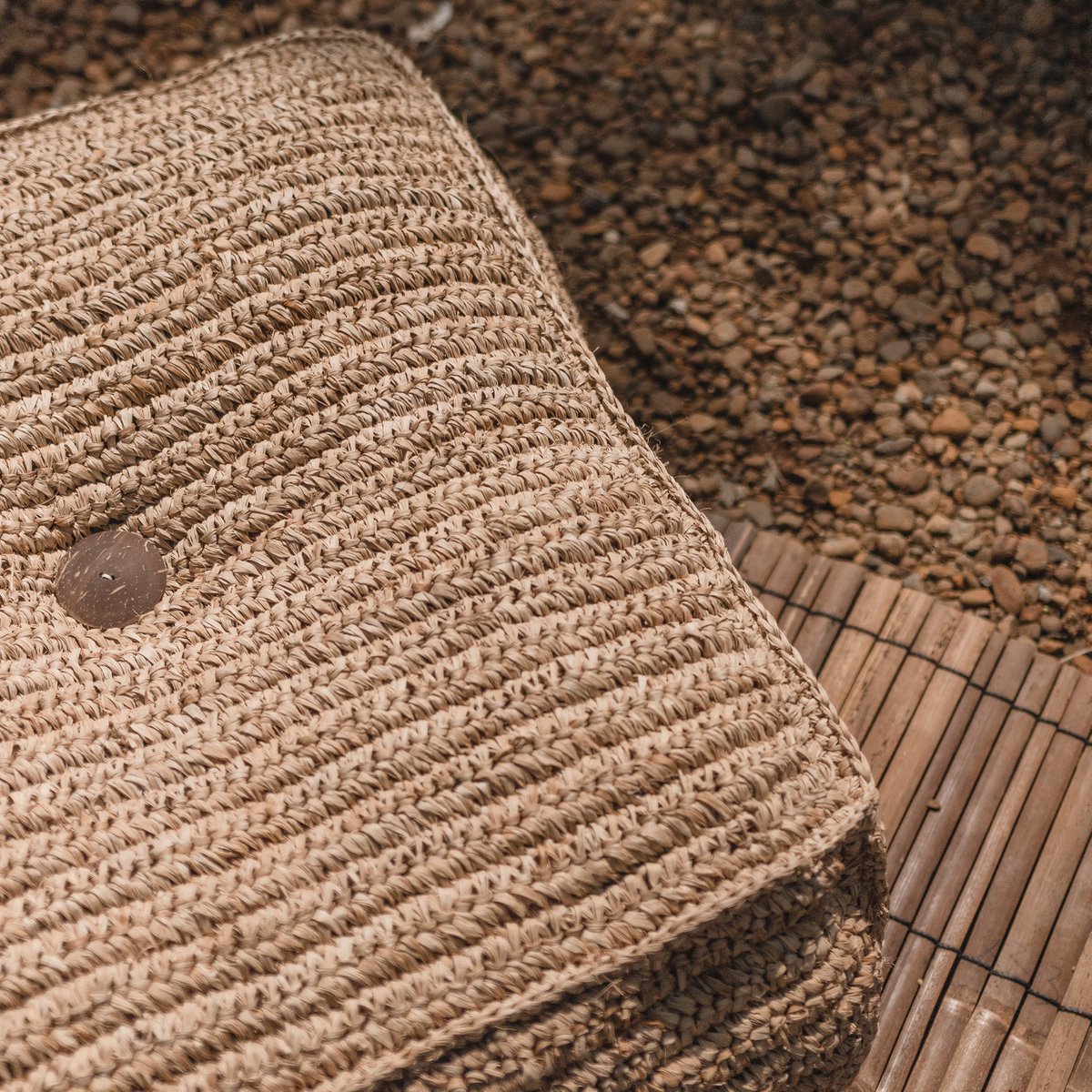 Annisa Poef Zitzak Handgemaakt van Raffia | Duurzaam & Uniek