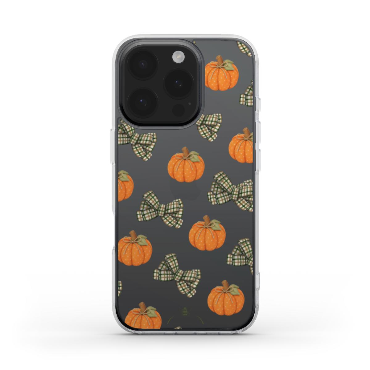 Pumpkin Bows Clear Phone Case
