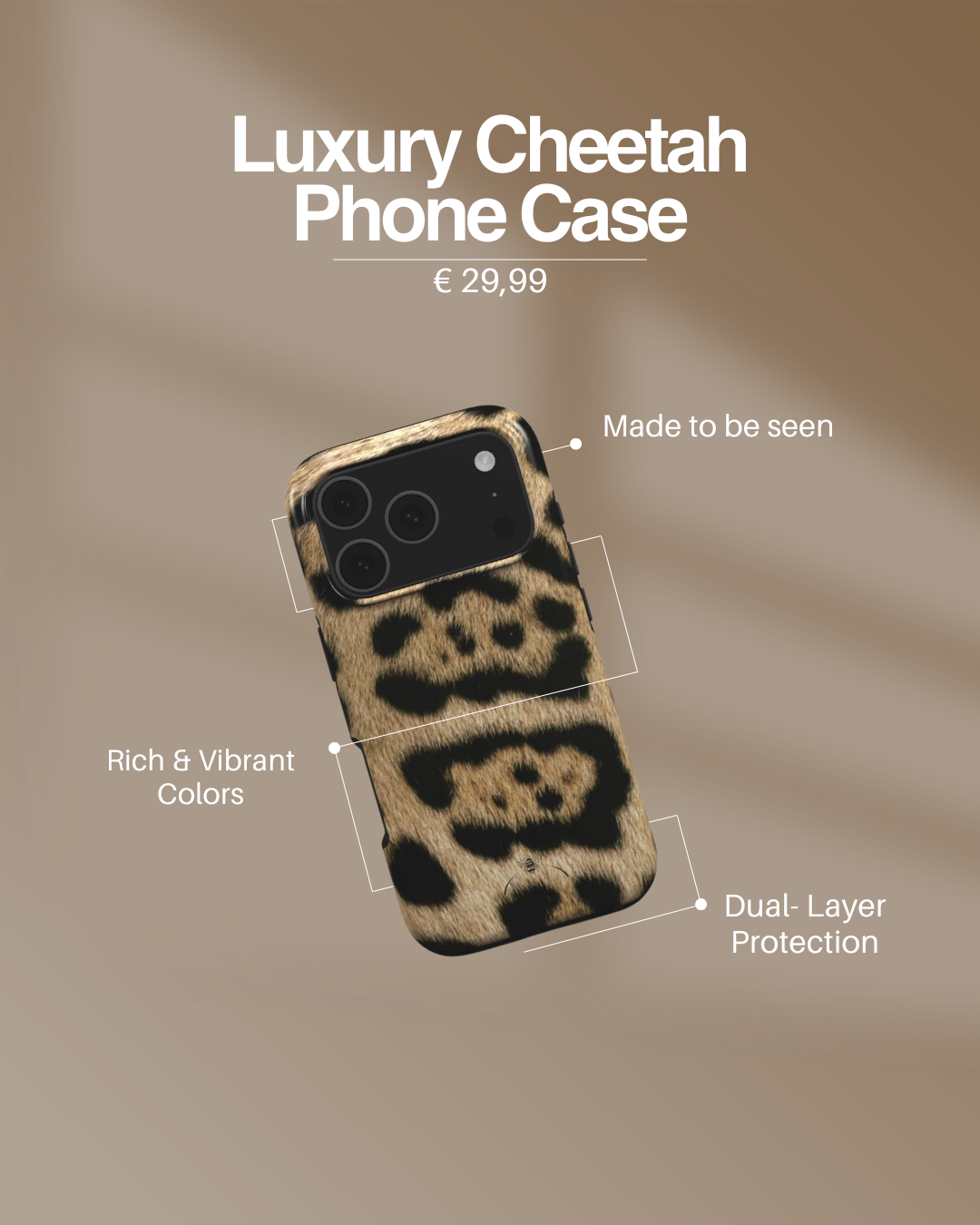 Luxury Cheetah Phone Case  Honeybee Living