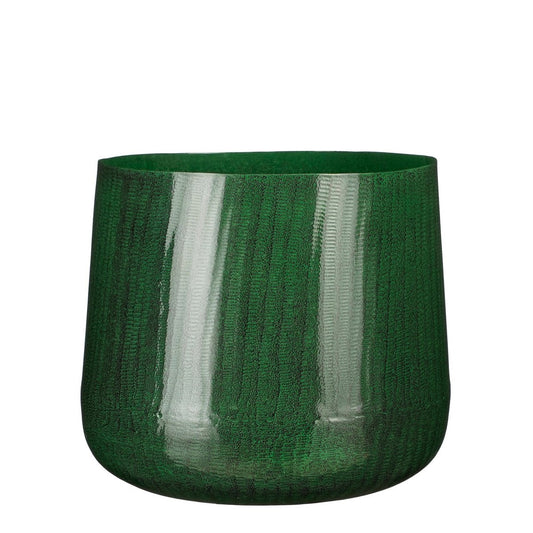 Arvaya Bloempot  Industriële Look Donkergroen H24 x Ø26 cm
