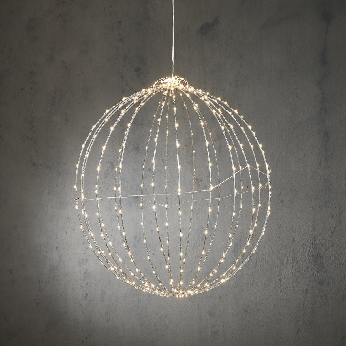 Klassieke Ronde Bal met Witte LED Lampjes Ø50 cm Zilver Kerstverlichting