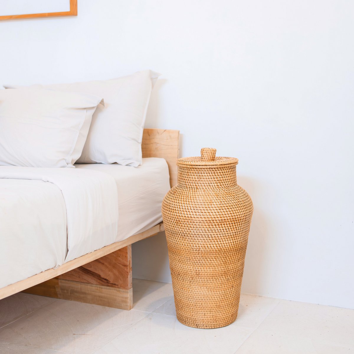 Yovan BOHO Geweven decoratieve vaas Rotan handgemaakt van natuurlijke vezels Ø 30 cm