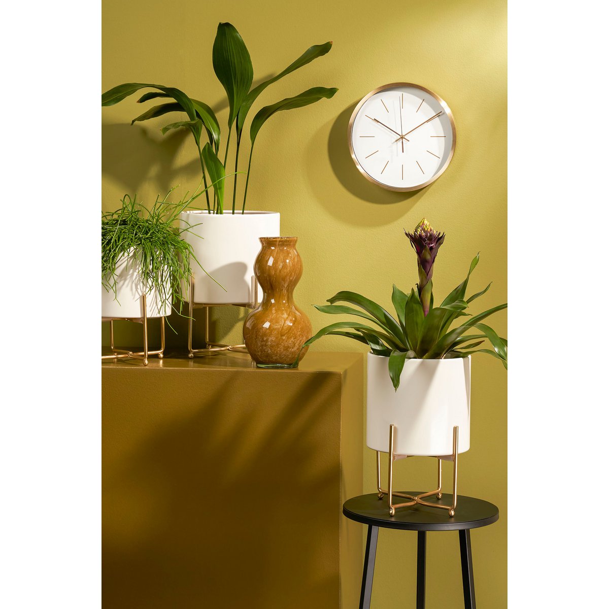 Leaf Bloempot op Standaard Set van 3 Wit