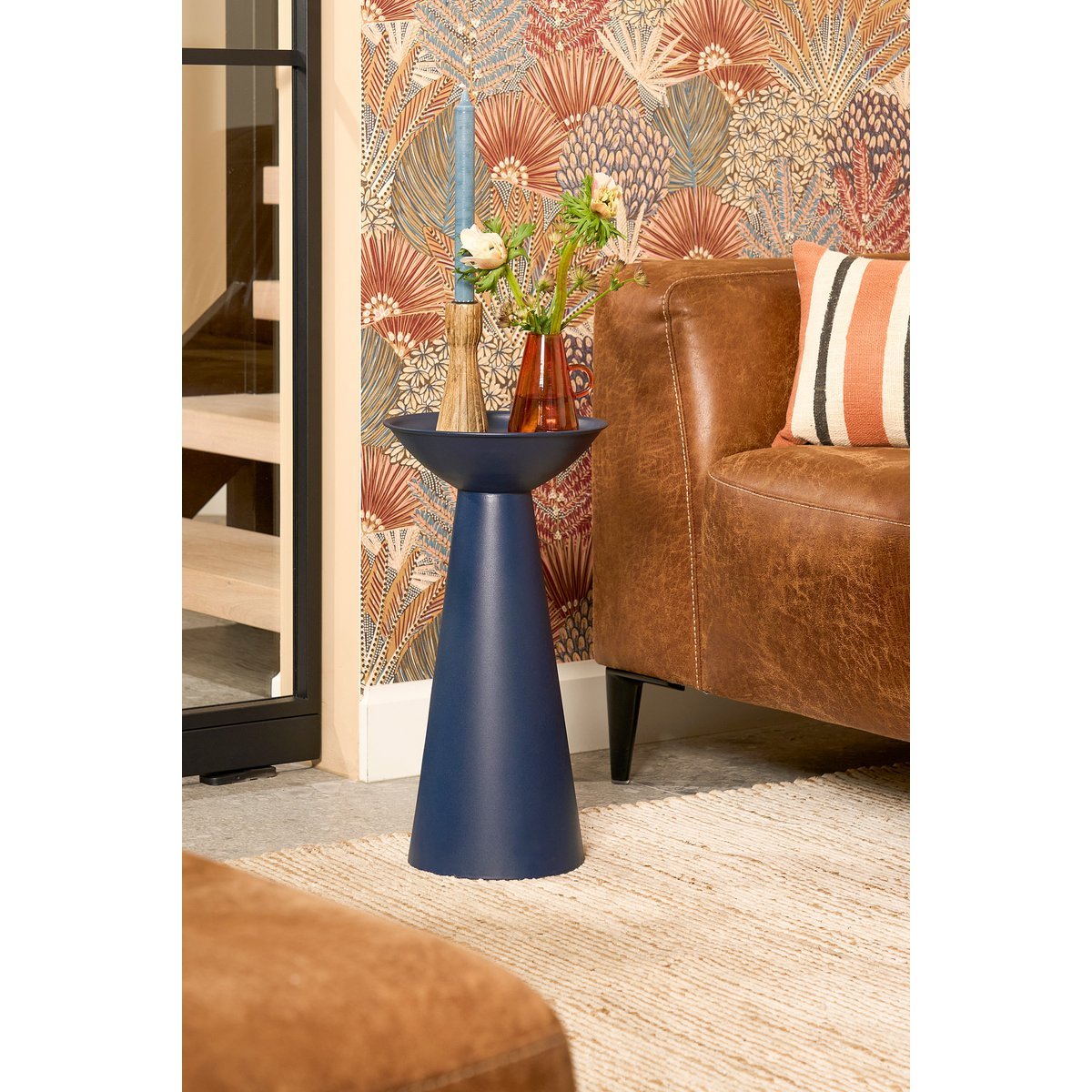 Coneo Bijzettafel H49 x Ø25 cm - FSC 100% - Metaal - Donkerblauw