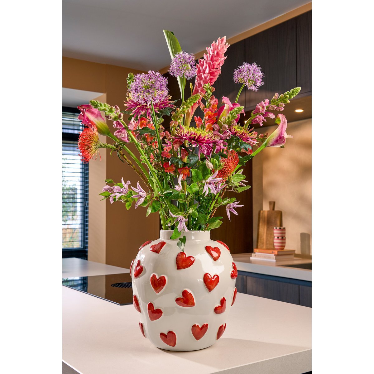 Valentine Hearts Vaas H33 x Ø30 cm Wit