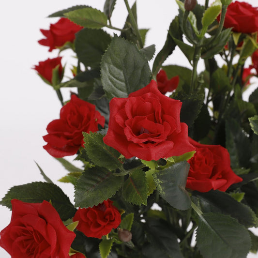 Rozenstruik Kunstplant in Bloempot Stan H33 x Ø25 cm Rood