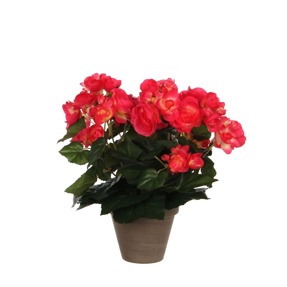 Begonia Kunstplant in Bloempot Stan H30 x Ø25 cm Donkerroze