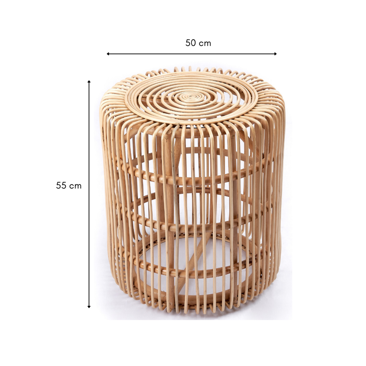 Mira Ronde Rotan Bijzettafel