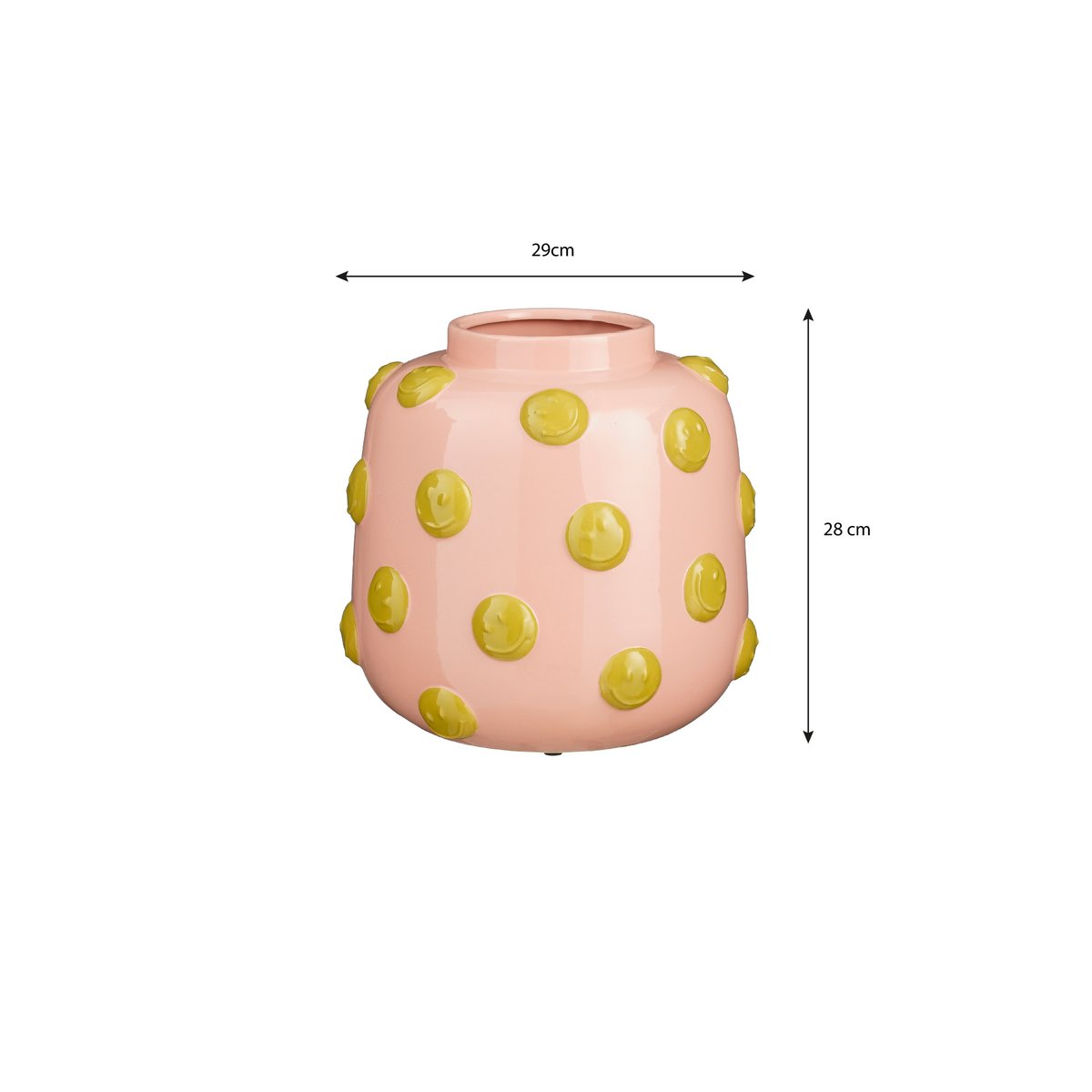 Sunny Smiles Vaas H28 x Ø29 cm Keramiek Lichtroze