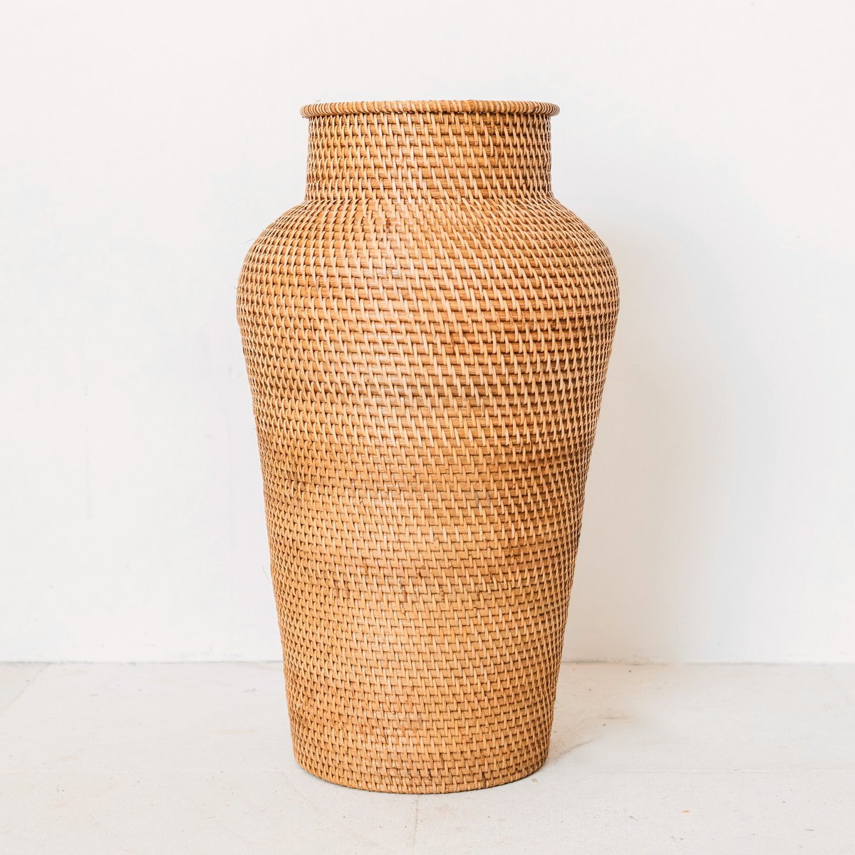 Yovan BOHO Geweven decoratieve vaas Rotan handgemaakt van natuurlijke vezels Ø 30 cm
