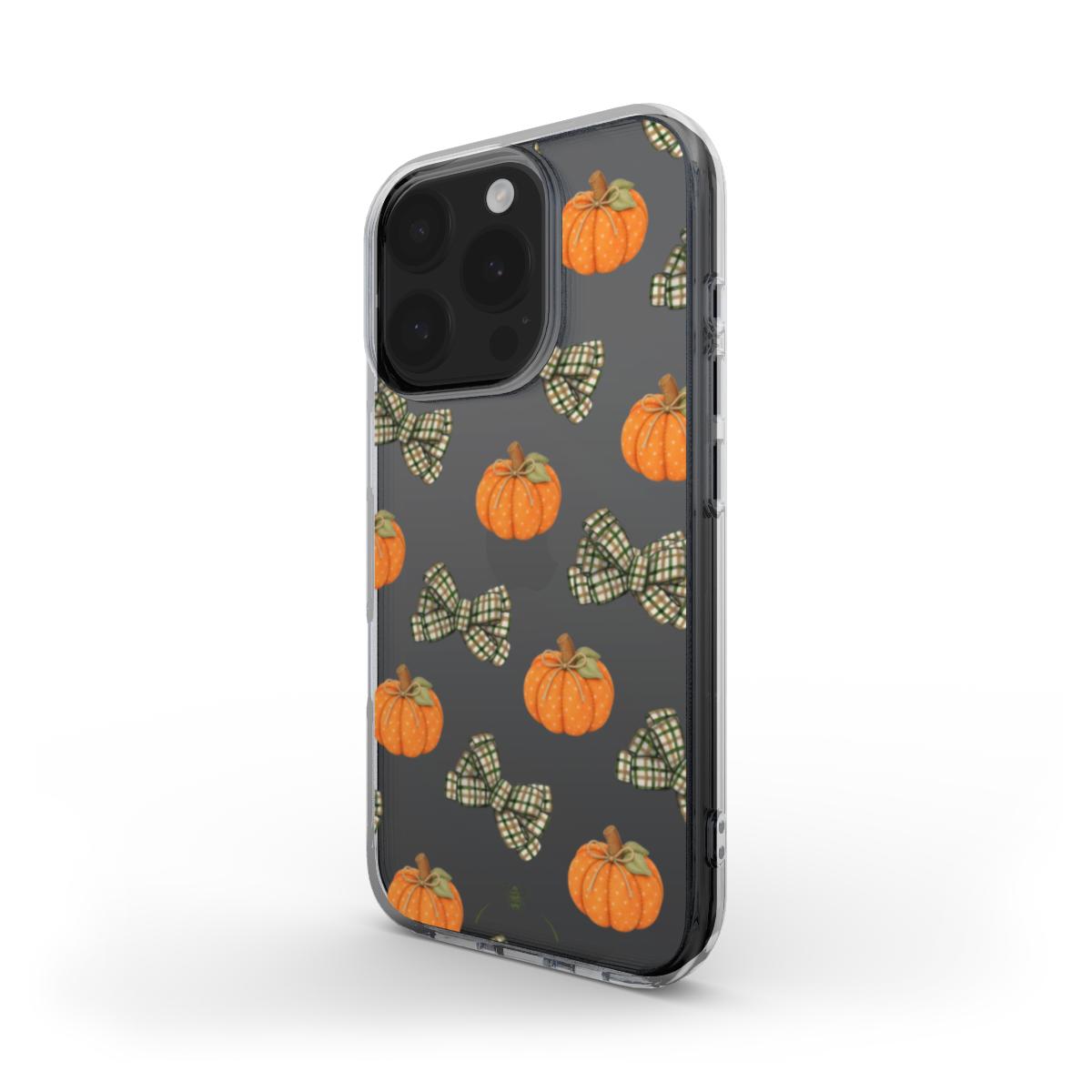 Pumpkin Bows Clear Phone Case