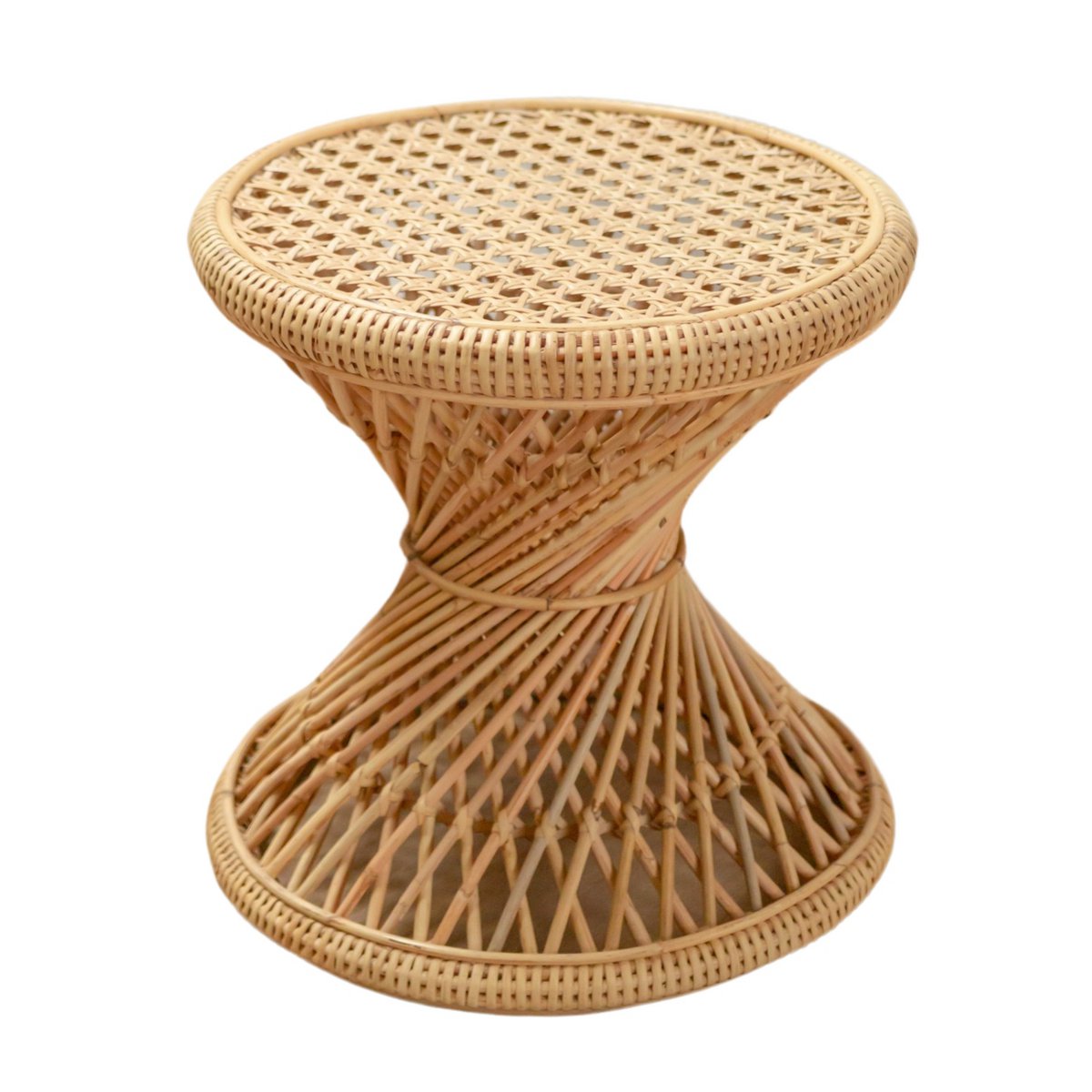 Nya Rotan bijzettafel Ronde salontafel Ø45 cm Beige