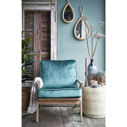 Raindrop Wandspiegel - L28 x H59 cm Rotan