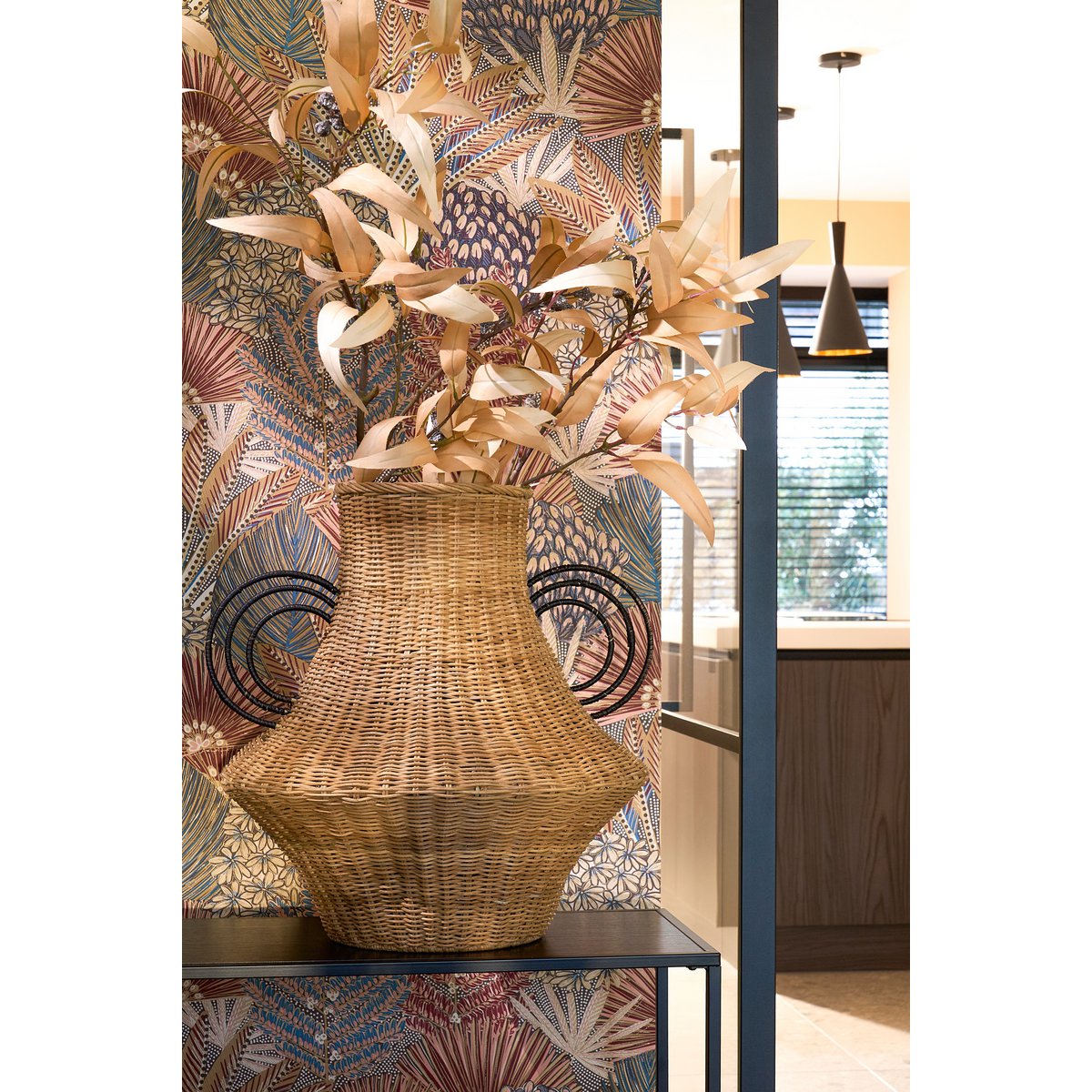 Flame Decoratie Vaas H43 x Ø30 cm Rotan