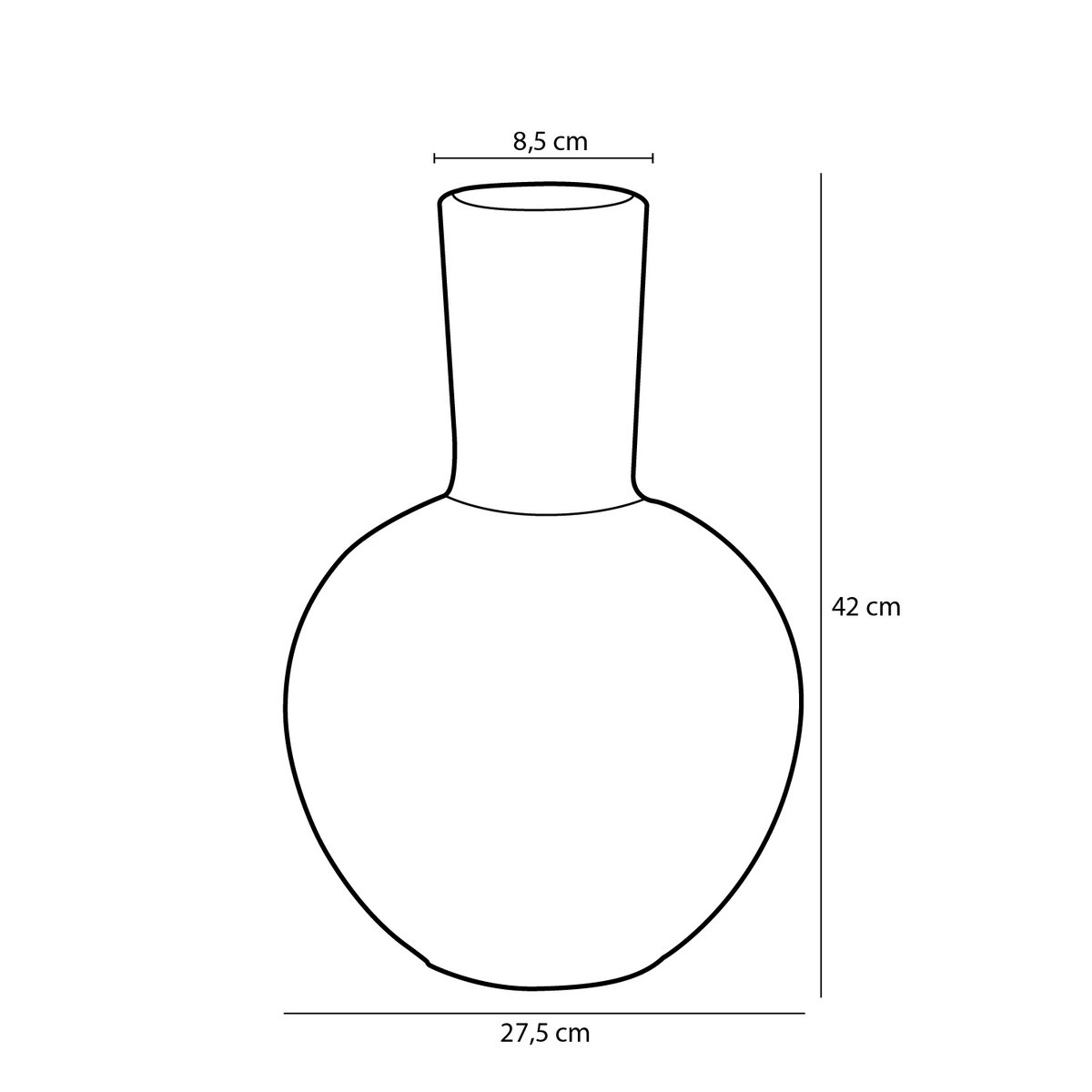 Bolla Vaas H42 x Ø28 cm Keramiek Crème