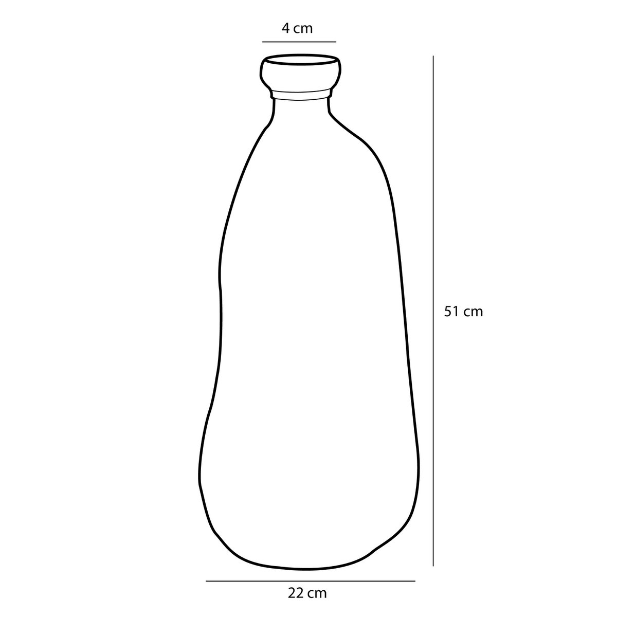 Clear Vaas Donkerbruin Gerecycled Glas  H51 x Ø22 cm