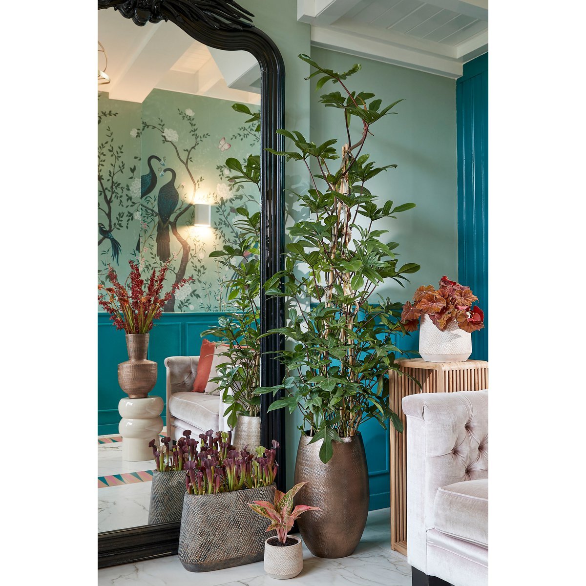Yuno Planten Tafel set van 2 bijzettafels
